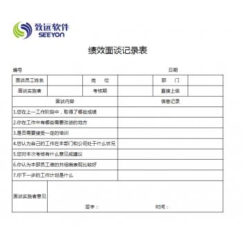 绩效面谈记录表